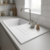 Sienna White Granite Composite Kitchen Sink & Drainer - e966a7d56bb841cca1b754d9d398725189fe49bea9e28a7dade20bb3ef7a0ac5