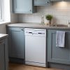 10 Place Settings Freestanding Slimline Dishwasher - White - Scale and room context