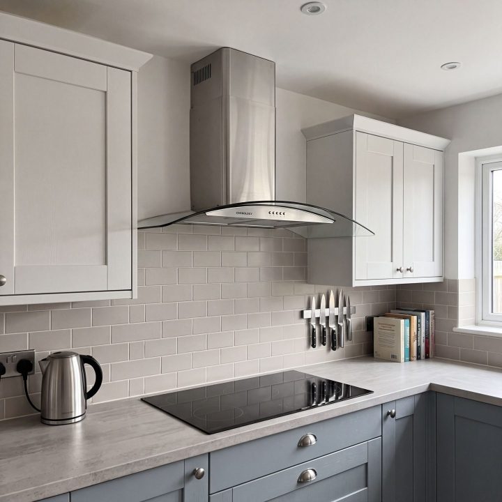 100cm Chimney Cooker Hood A Energy Rated - Stainless Steel - Scale and room context