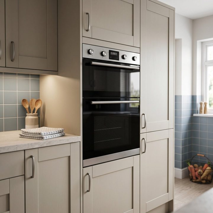 90cm Built-In Double Oven 110L A Energy Rated - Stainless Steel - Scale and room context