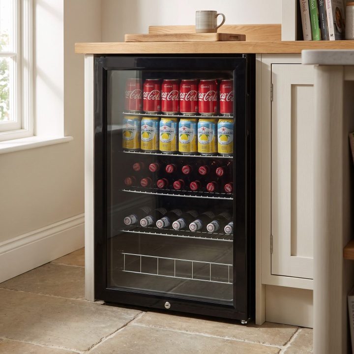 115L Freestanding Under Counter Drinks Fridge 54cm - Black - Product hero