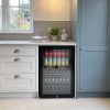 115L Freestanding Under Counter Drinks Fridge 54cm - Black - Scale and room context