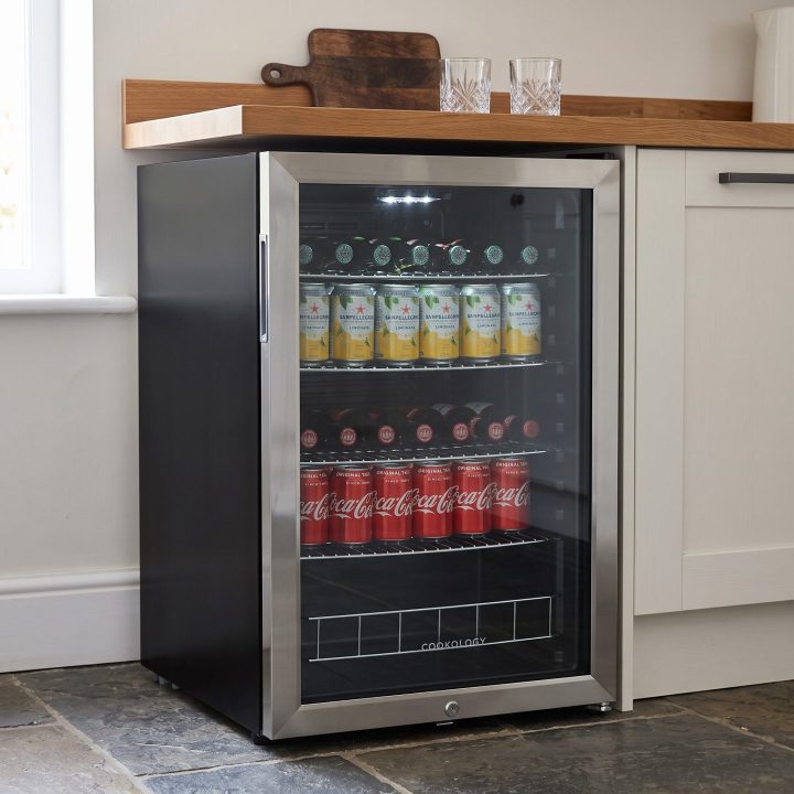 115L Freestanding Under Counter Drinks Fridge 54cm - Stainless Steel - Product hero