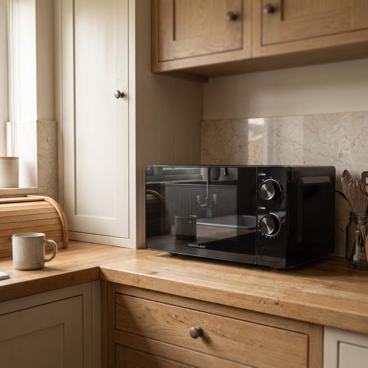20L Freestanding Microwave 700W - Black - Everyday use and access