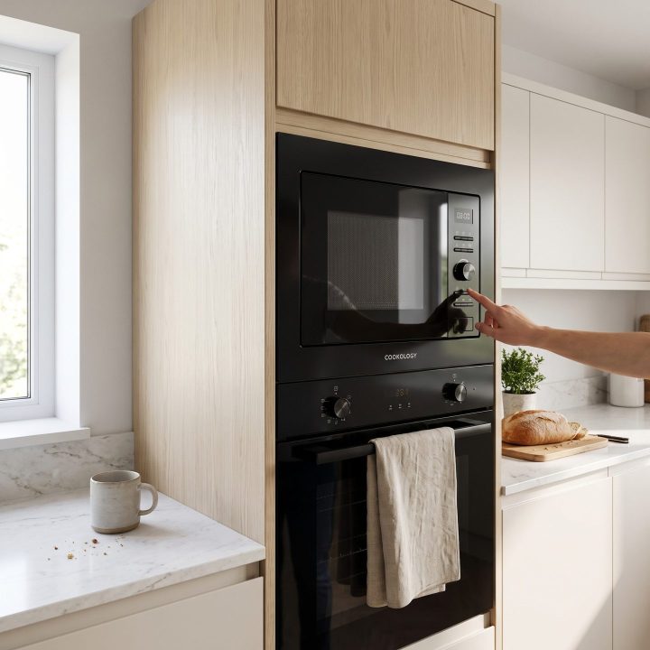 20L Integrated Microwave 800W - Black - Everyday use and access