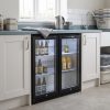 210L Commercial Under Counter Chiller Fridge 86cm - Black - Scale and room context