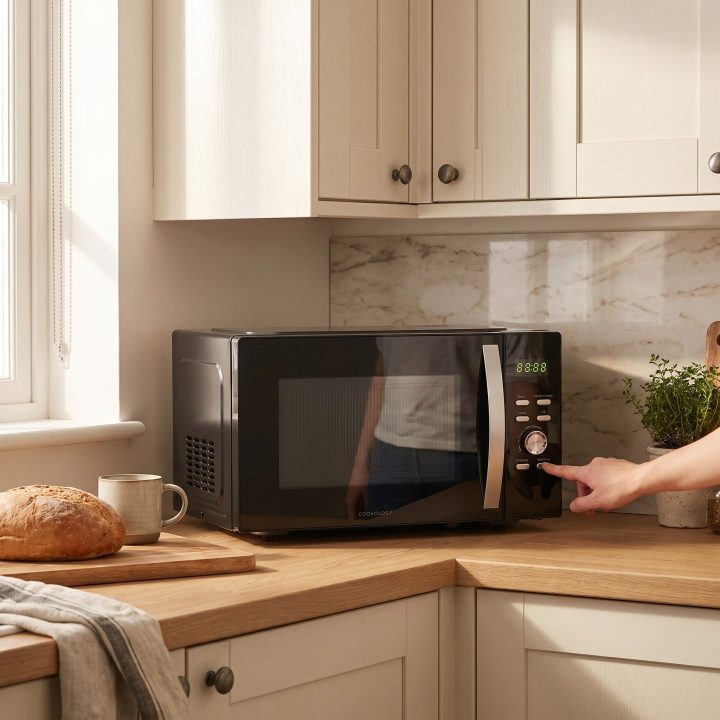 25L Freestanding Combi Microwave with Grill 900W - Black - Everyday use and access