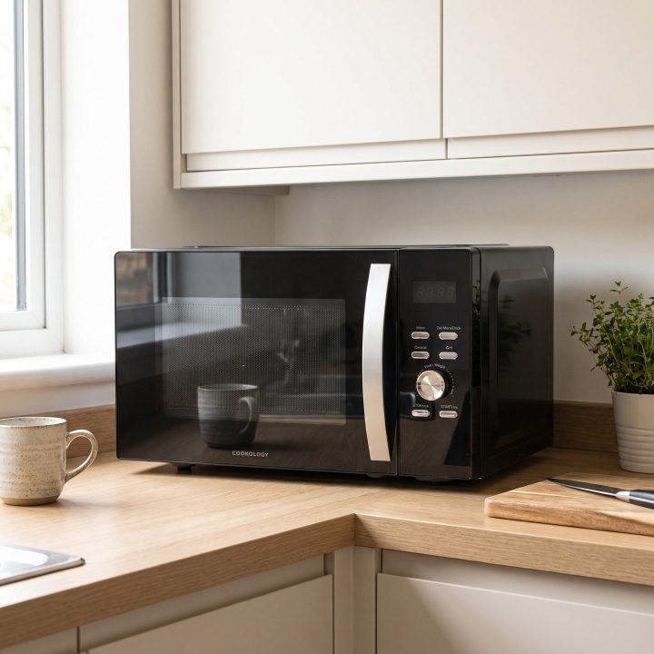 25L Freestanding Combi Microwave with Grill 900W - Black - Everyday use and access
