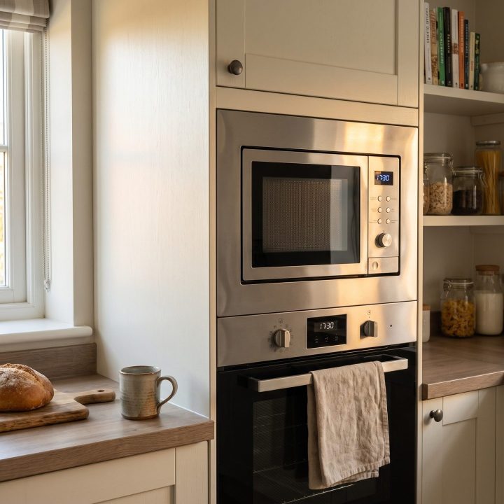 25L Integrated Combi Microwave with Grill 900W - Stainless Steel - Everyday use and access