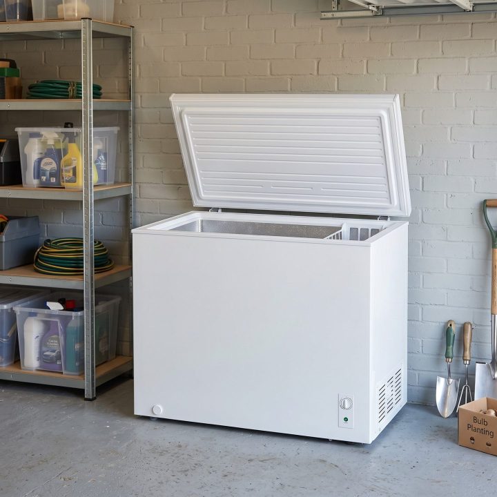 293L Freestanding Chest Freezer - White - Scale and room context