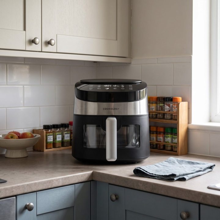 4.2L Air Fryer with Viewing Window 8 Cooking Functions - Stainless Steel - Scale and room context
