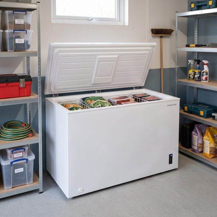 418L Freestanding Chest Freezer - White - Scale and room context