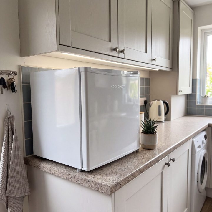 45L Table Top Mini Fridge with Ice Box - White - Scale and room context