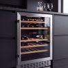 46 Bottle Freestanding Wine Cooler Dual Zone 60cm - Stainless Steel - Targeted fix