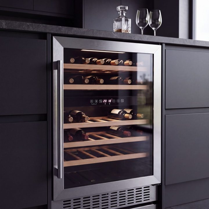 46 Bottle Freestanding Wine Cooler Dual Zone 60cm - Stainless Steel - Targeted fix