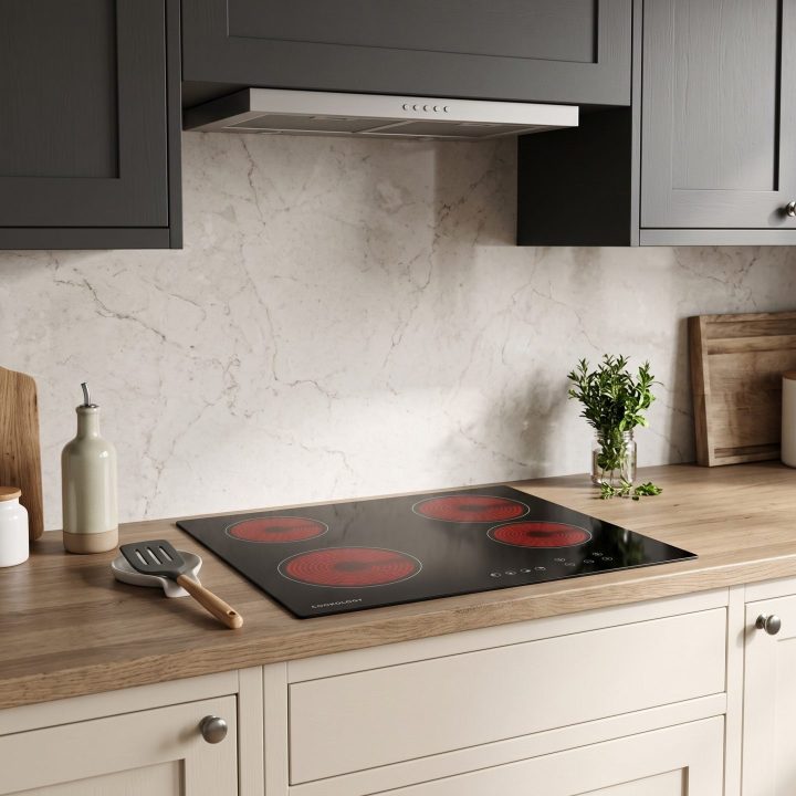 60cm Built-In Ceramic Hob 4 Zone - Black - Product hero