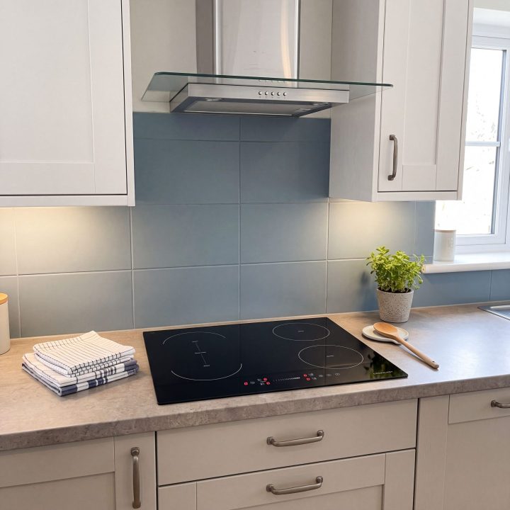 60cm Built-In Induction Hob 4 Zone - Black - Scale and room context