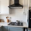 60cm Built-In Solid Plate Hob 4 Zone - Black - Scale and room context