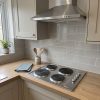 60cm Built-In Solid Plate Hob 4 Zone - Stainless Steel - Scale and room context