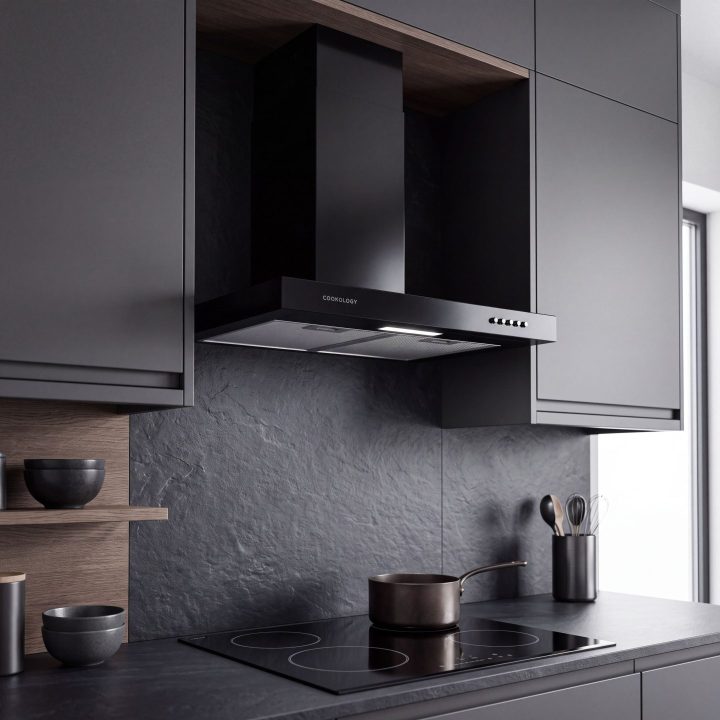 60cm Chimney Cooker Hood A Energy Rated - Black - Verified design detail