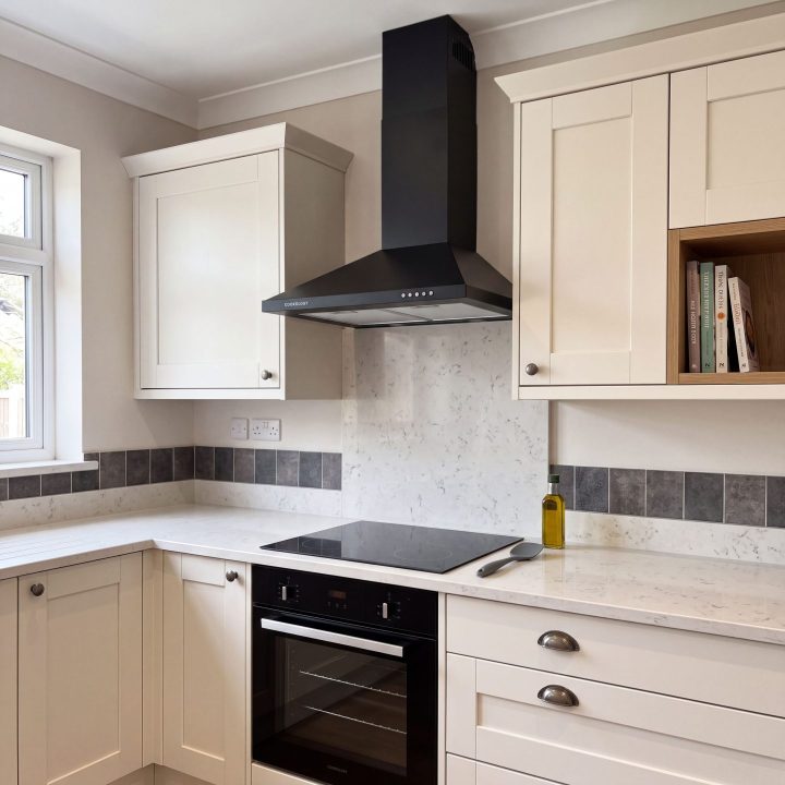 60cm Chimney Cooker Hood A Energy Rated - Matt Black - Product hero