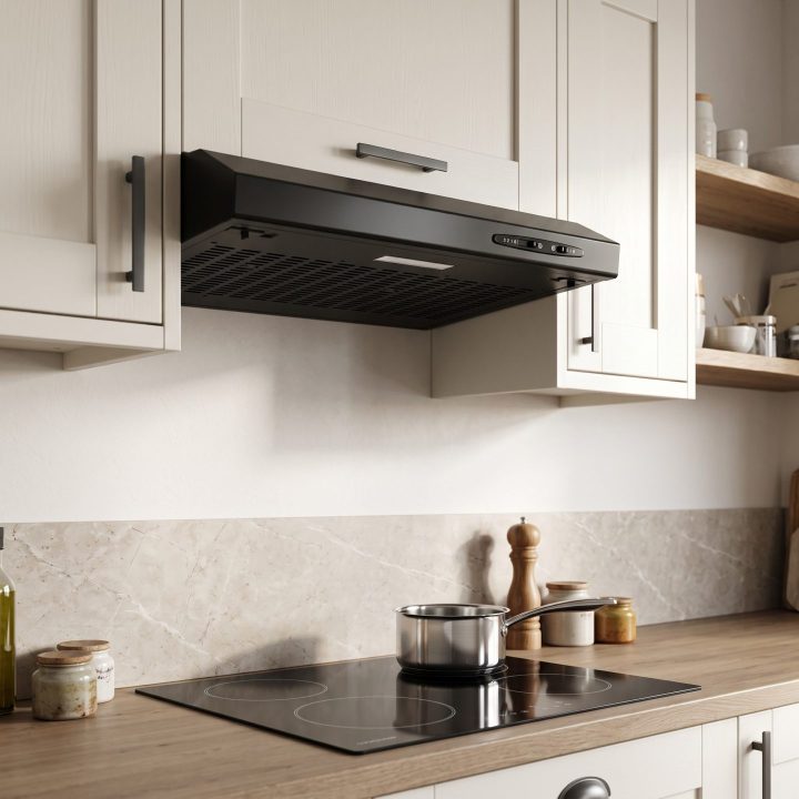 60cm Visor Cooker Hood - Black - Product hero