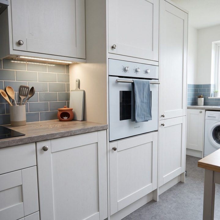 65L Built-In Electric Oven A Energy Rated - White - Scale and room context