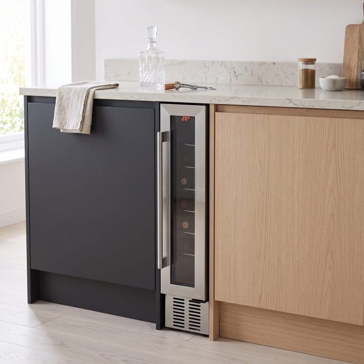 7 Bottle Built-In Wine Cooler 15cm - Stainless Steel - Everyday use and access