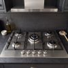 70cm Built-In 5 Burner Gas Hob with Wok Burner - Stainless Steel - Verified design detail