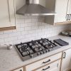 70cm Built-In 5 Burner Gas Hob with Wok Burner - Stainless Steel - Product hero