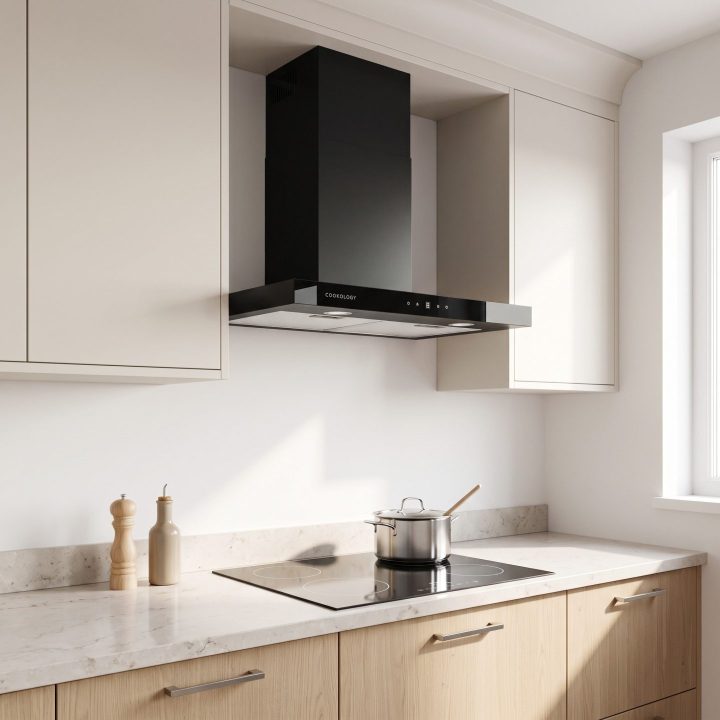 70cm Chimney Cooker Hood A++ Energy Rated - Black - Everyday use and access