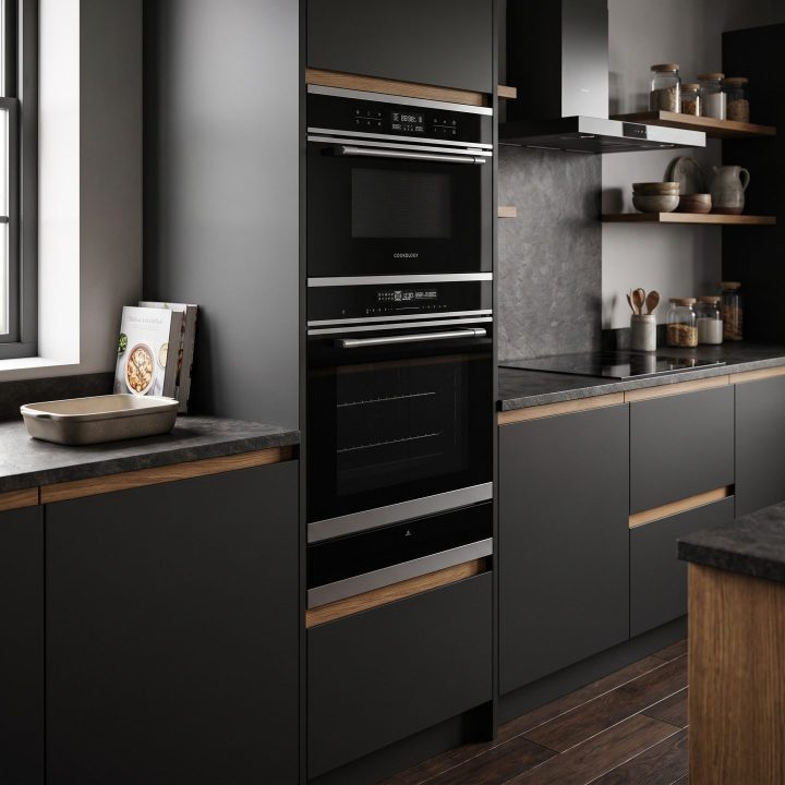 72L Built-In Oven 44L Compact Microwave Oven & 22L Warming Drawer Pack - Black - Verified design detail