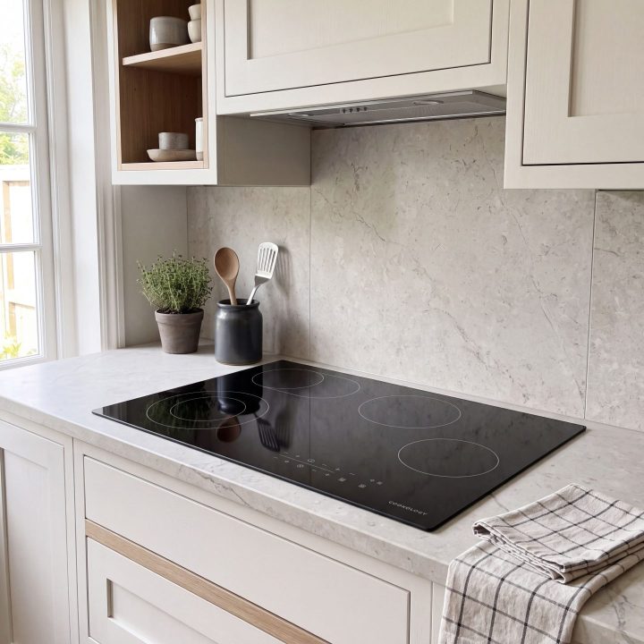 77cm 4 Zone Built-In Ceramic Hob - Black Glass - Product hero