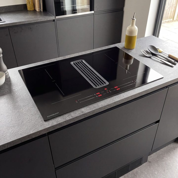 80cm Downdraft Vented 4 Zone Induction Hob A Energy Rated - Black - Verified design detail