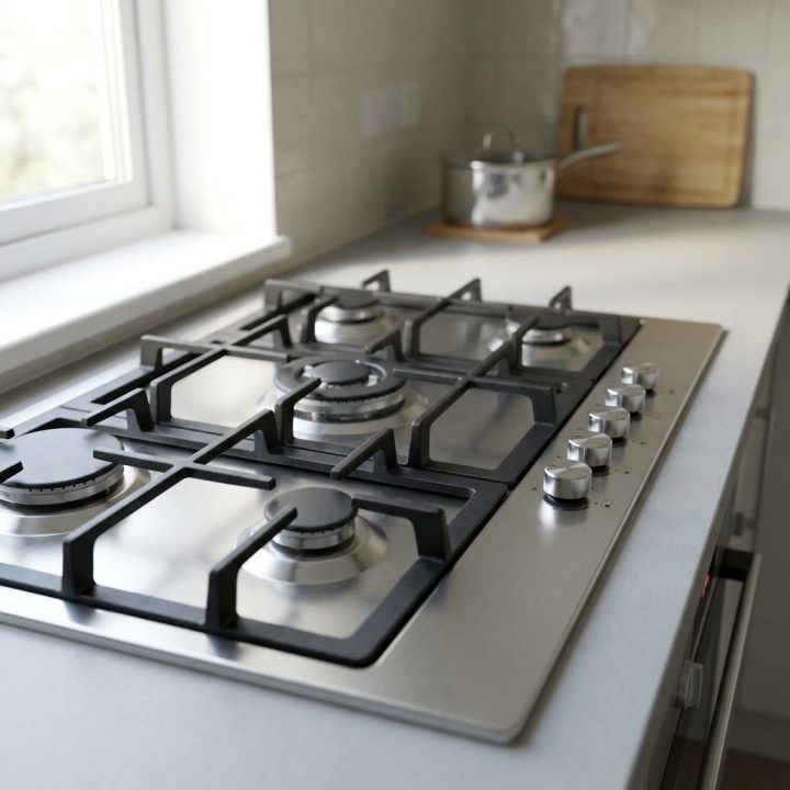 90cm Built-In 5 Burner Gas Hob with Wok Burner - Stainless Steel - 5d9dde33509ea87d8f2f7b5eb31ba66a914344c42c3373ee5fc4e4cfa78330b2