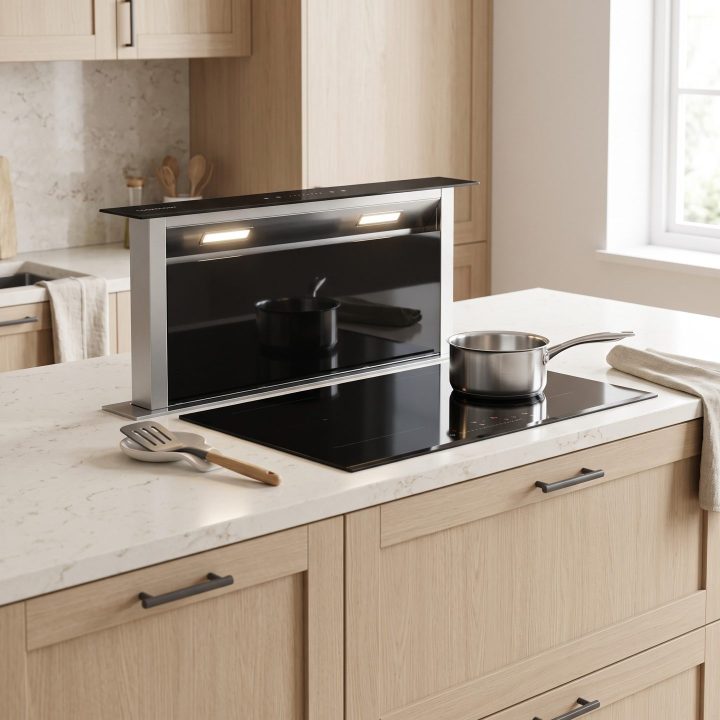 90cm Downdraft Cooker Hood Built-In - Black - Everyday use and access