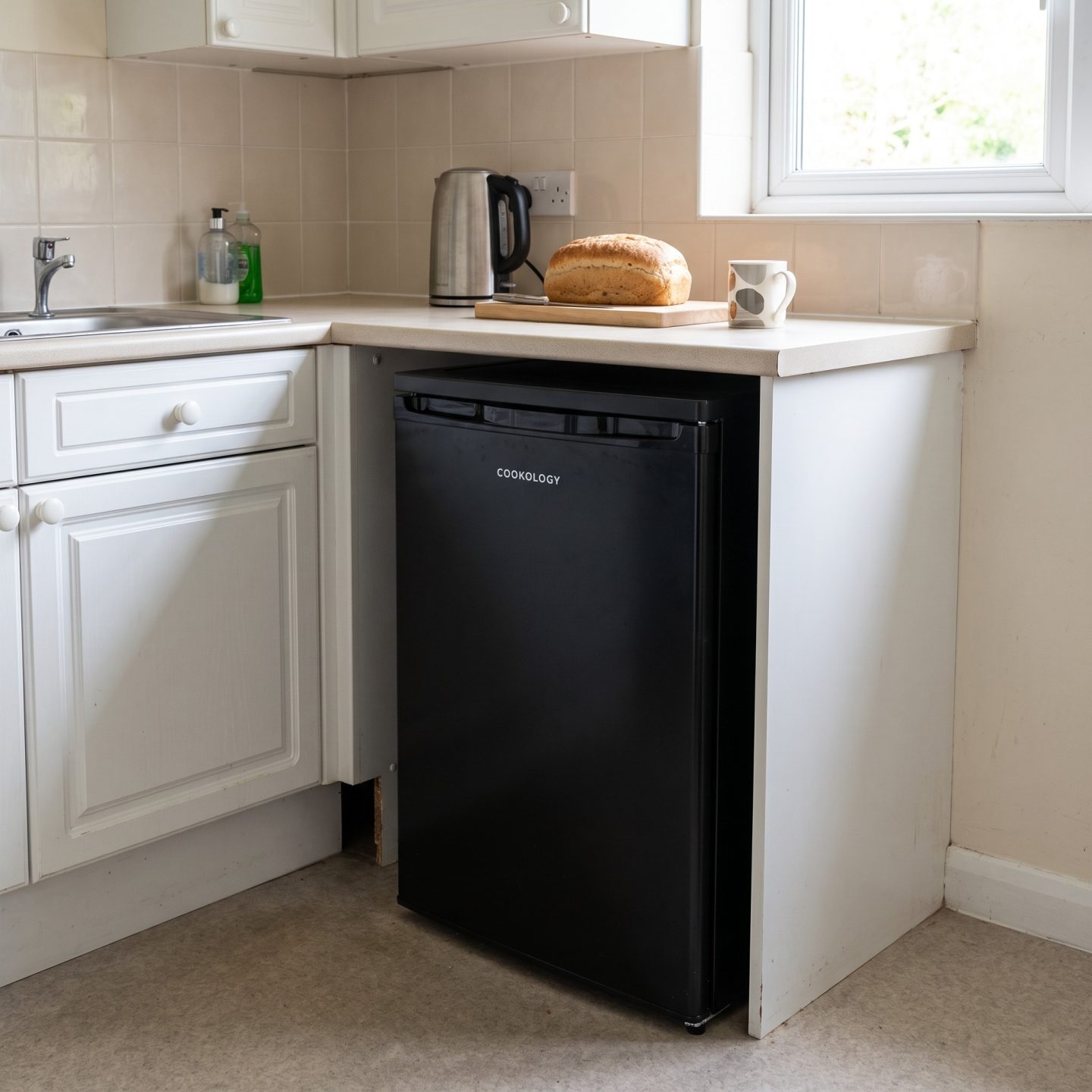 93L Freestanding Under Counter Fridge With Chiller Box - Black