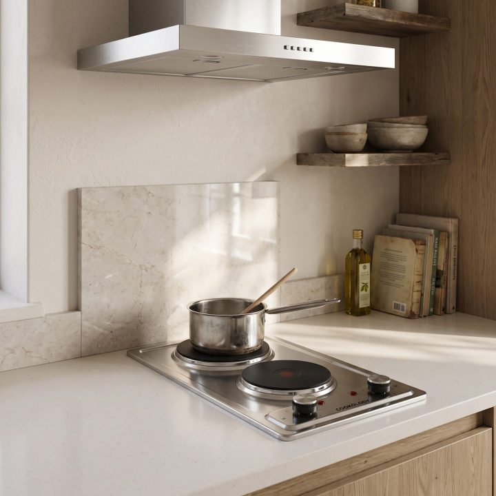 Built-In Domino Solid Plate Hob 2 Zone 29cm - Stainless Steel - Product hero