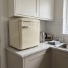 47L Retro Under Counter or Countertop Mini Fridge – Cream - Scale and room context