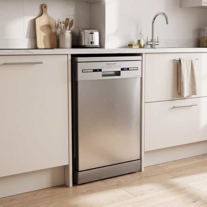 10 Place Settings Freestanding Slimline Dishwasher - Stainless Steel - Everyday use and access