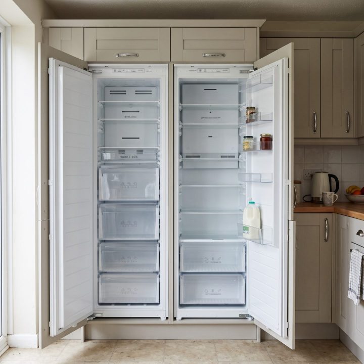 177cm Integrated Tall Larder Fridge & Freezer Pack - White - Product hero variation 2