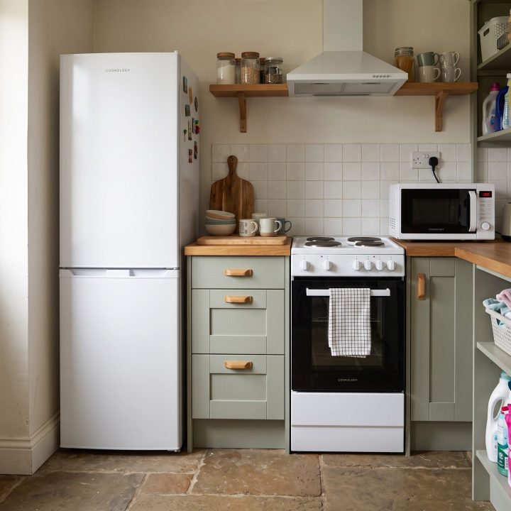 20L Digital Microwave 247L 50/50 Fridge Freezer & 62L Single Cooker with Hot Plate - White - Everyday use and access variation 2