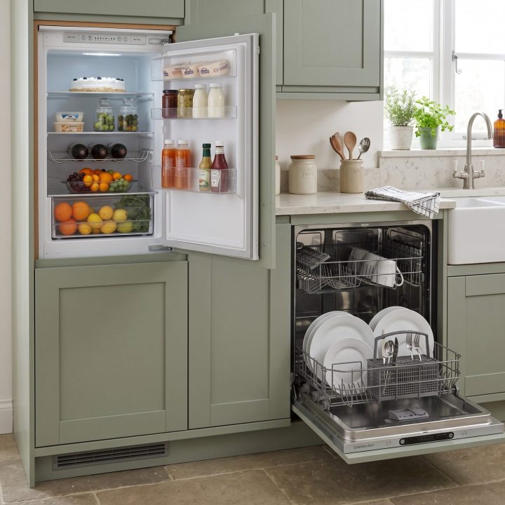 233L Integrated 50/50 Fridge Freezer & 12 Place Dishwasher Pack - White - Everyday use and access variation 2