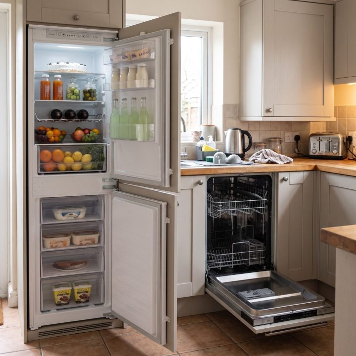 233L Integrated 50/50 Fridge Freezer & 10 Place Dishwasher Pack - White - Product hero variation 2