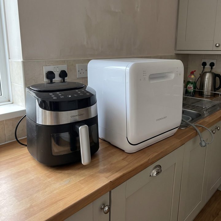 4.2L Digital Air Fryer & Compact 2 Place Table Top Dishwasher - Black - Product hero