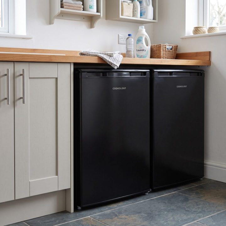 55cm Freestanding Side-by-Side Undercounter Fridge Freezer Pack - Black - Product hero variation 2