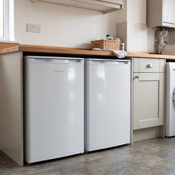 55cm Freestanding Side-by-Side Undercounter Fridge Freezer Pack - White - Product hero variation 2