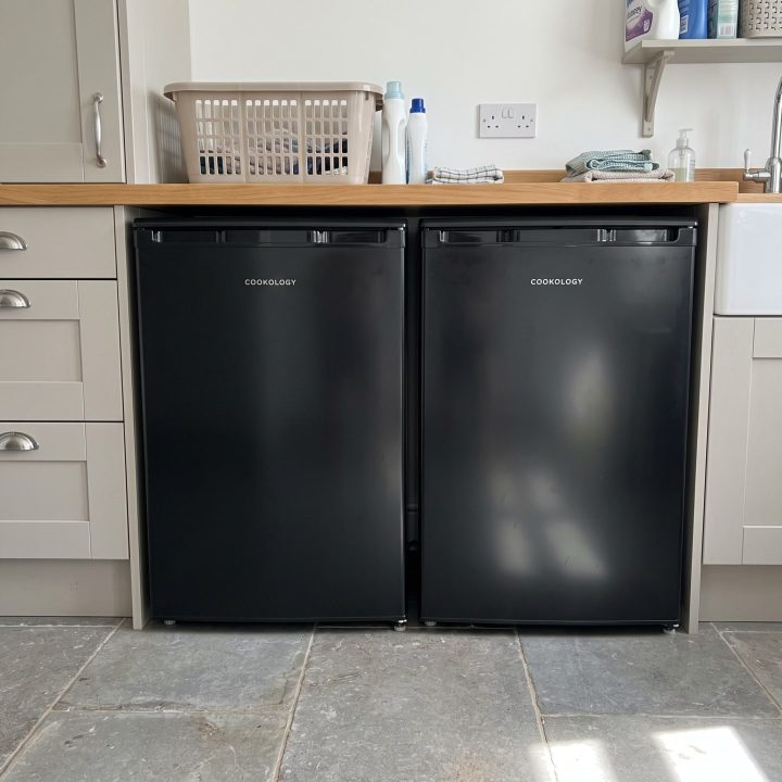 55cm Freestanding Side-by-Side Undercounter Fridge Freezer Pack - Black - Product hero