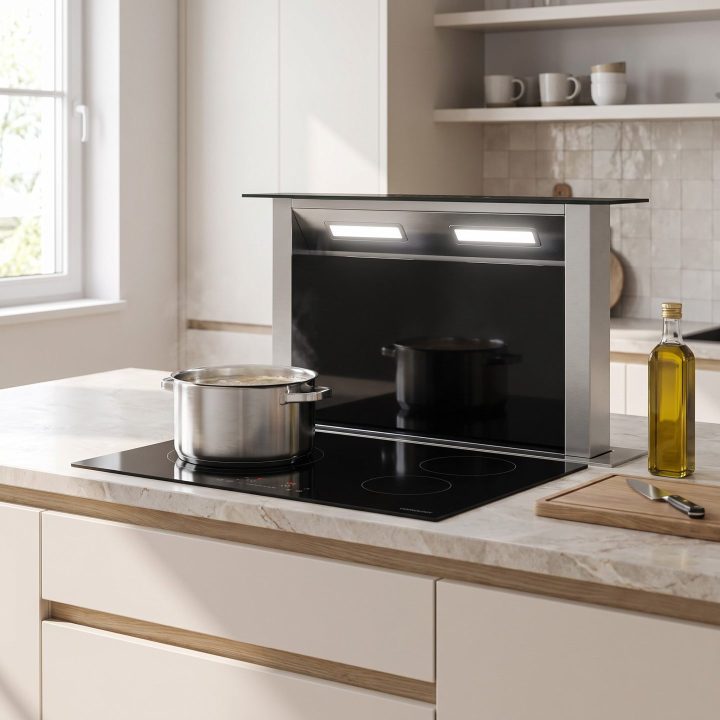 60cm Downdraft Cooker Hood Built-In - Black - Everyday use and access