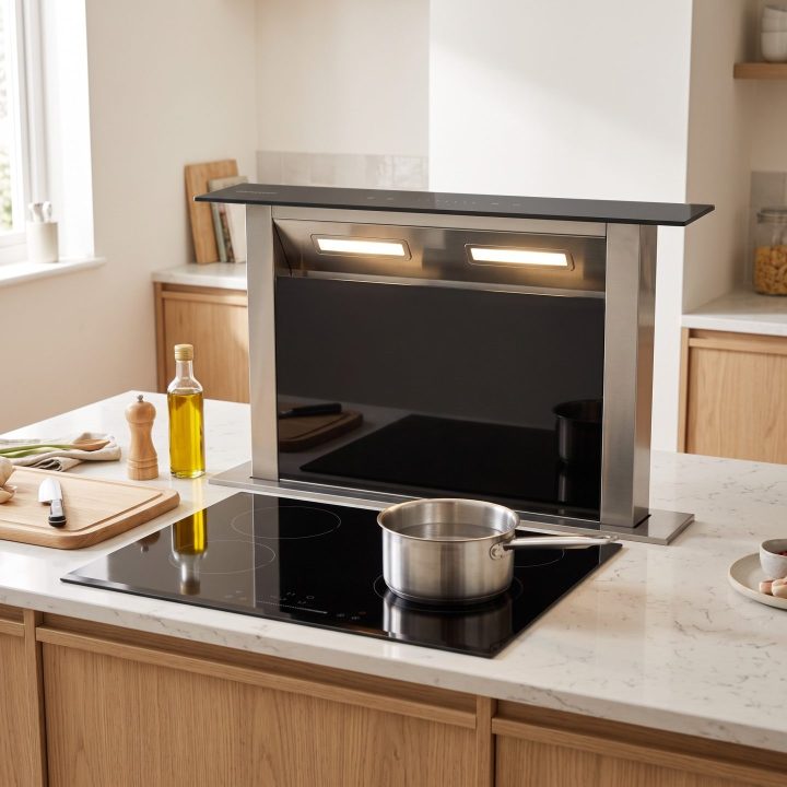 60cm Downdraft Cooker Hood Built-In - Black - Everyday use and access